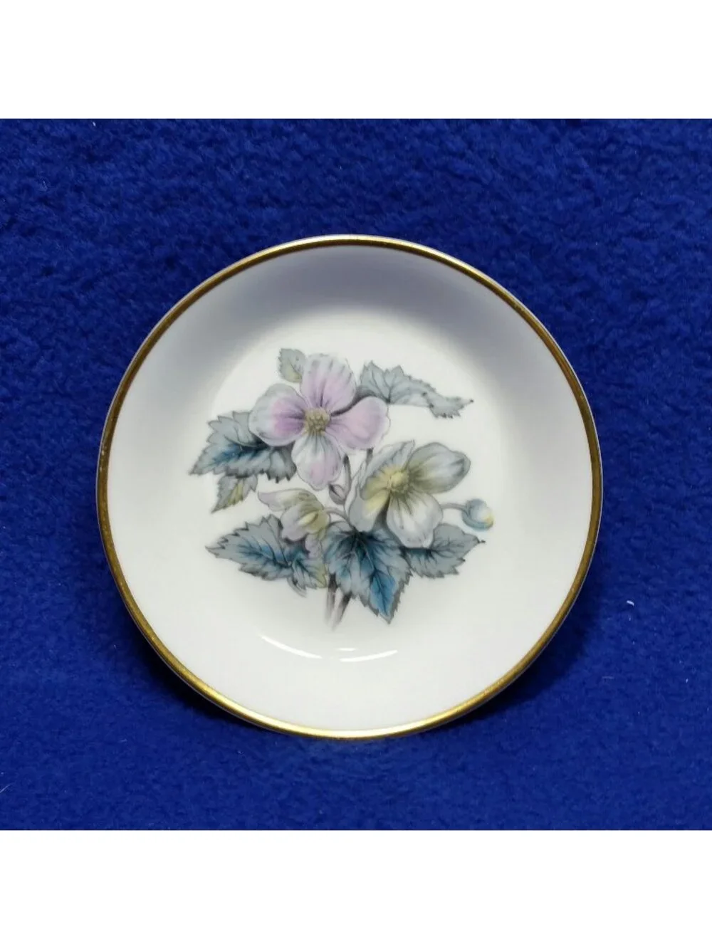 Royal Worcester Woodland Coaster Floral Butter Pat Trinket Dish Pin 1960's